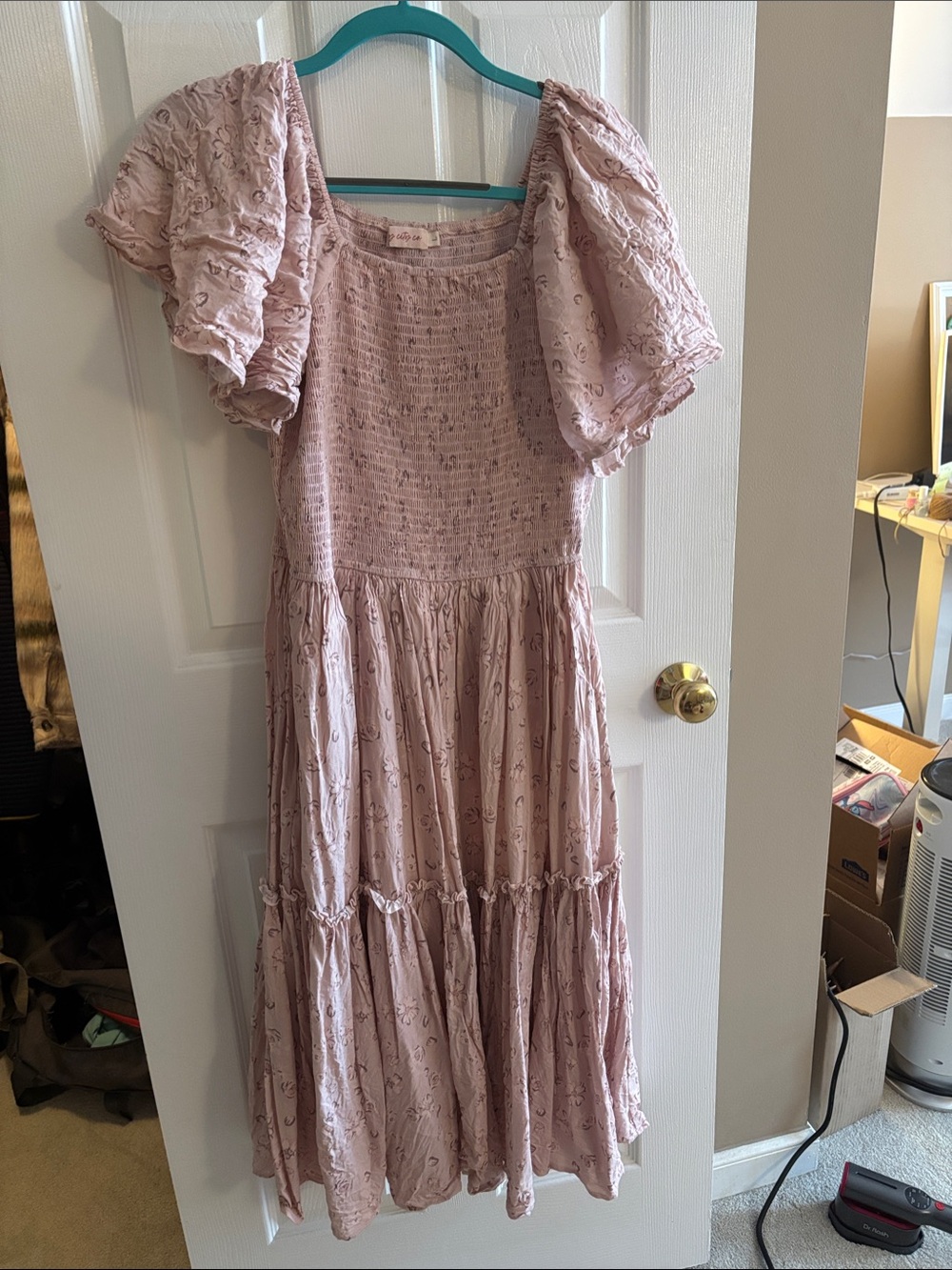 Ladies Ivy City Co Pink Smocked Tiered Dress